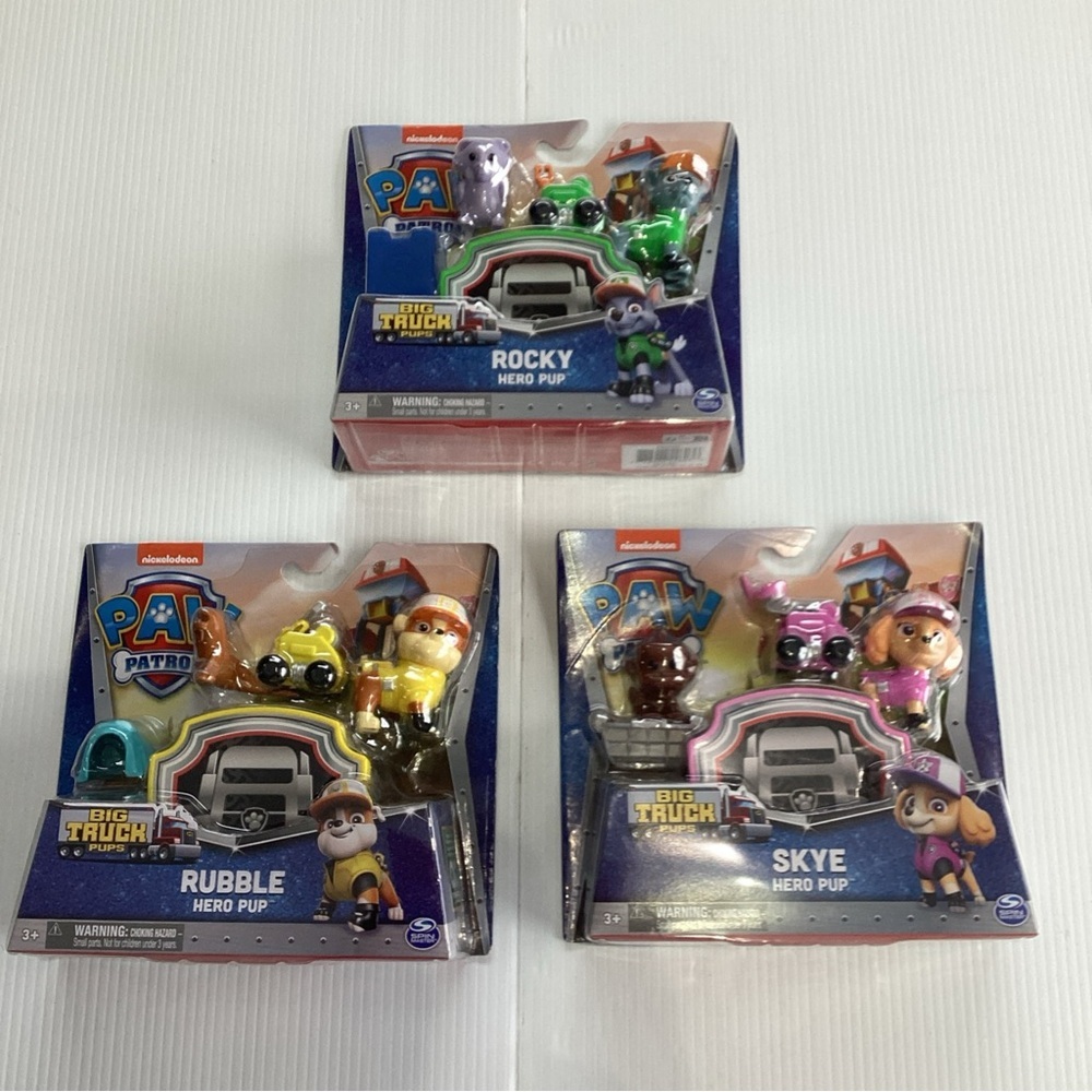 Paw Patrol Big Truck Pups Skye Rubble Rocky Hero Pup Figure Set